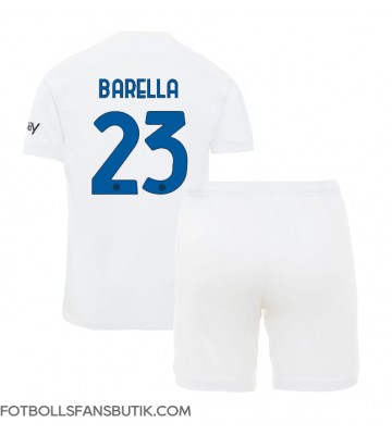 Inter Milan Nicolo Barella #23 Replika Bortatröja Barn 2023-24 Kortärmad (+ Korta byxor)